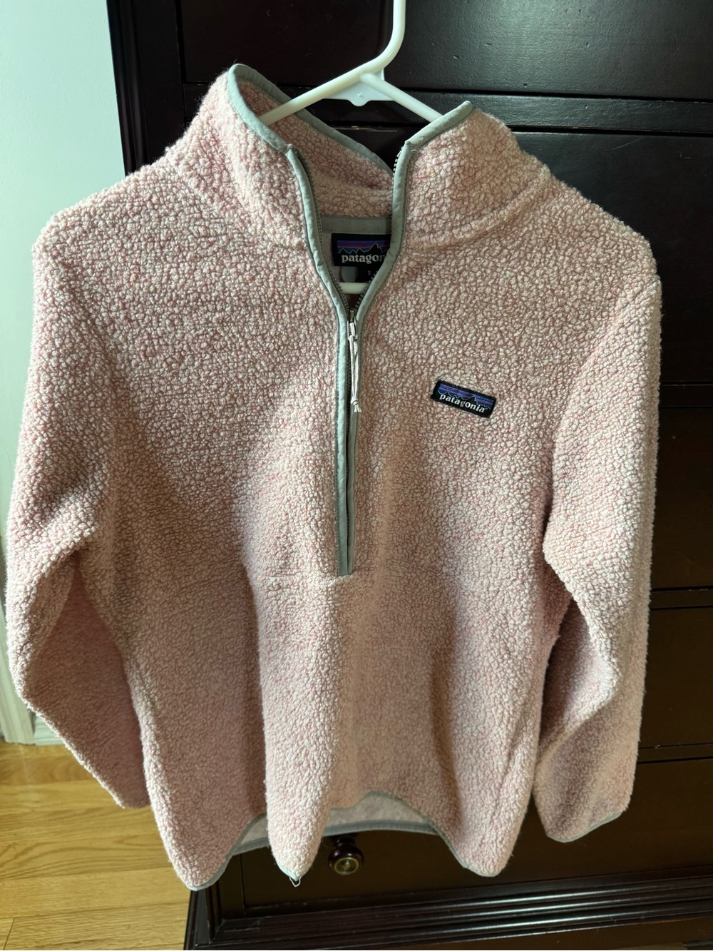 Patagonia Blush Pink Sherpa Fleece Half-Zip Pullover